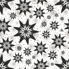 Seamless pattern with abstract flowers. Repeating modern stylish