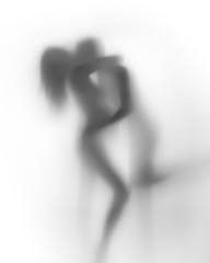 Lover couple hug silhouette