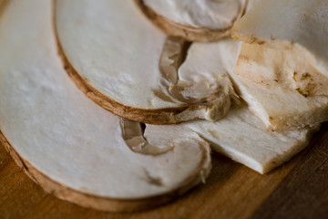 Closeup Macro shot of Crimini Mushrooms
