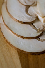 Closeup Macro shot of Crimini Mushrooms