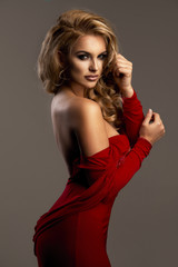 Cute woman in gorgeous dress