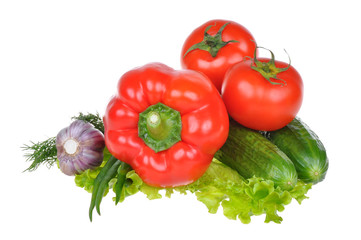 vegetables on  white background