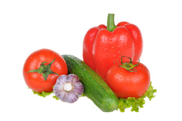 vegetables on  white background