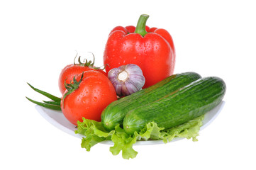 vegetables on  white background