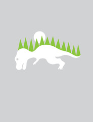 Long sleep dinosaur, art vector design