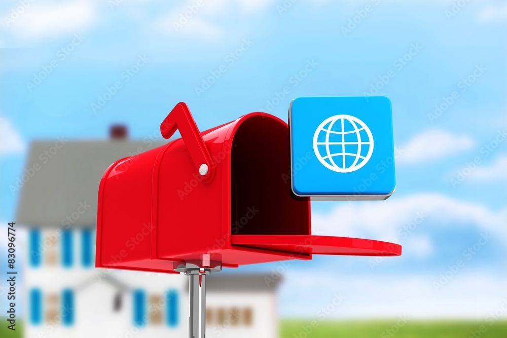 Poster Composite image of red email postbox
