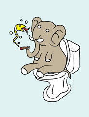 Cute elephant cartoon, art vector design