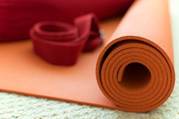 Yoga mat and yoga belt