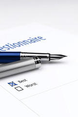 Quiestionnaire. Best or Worst. Best marked.