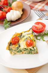One Piece of Kale Tomato Frittata