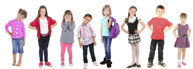 Little children isolated on white