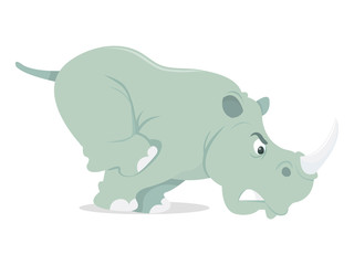 Cartoon Charging Rhino