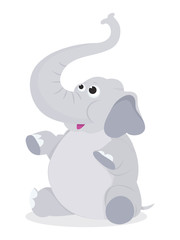 Cartoon Elephant Sitting