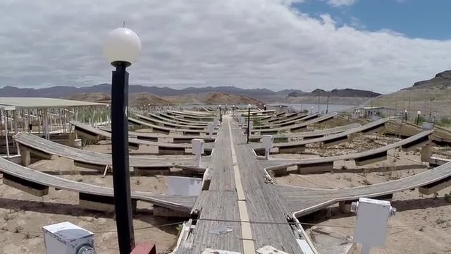 Time lapse of drought stricken marina at Lake Mead