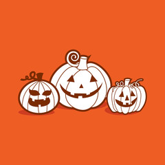 Halloween Pumpkins Line Art
