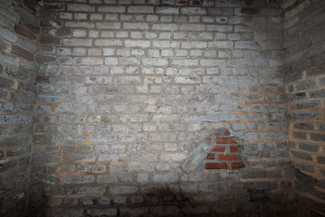 Walls of a brick room in Fort Sumter