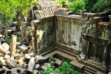 Ruins of Beng Mealea Temple in Cambodia