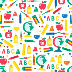 Back To School Seamless Pattern Background