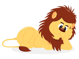 Cartoon Lion Pondering