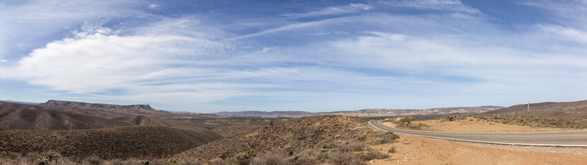 Fototapeta na wymiar Carretera en el desierto de Baja California