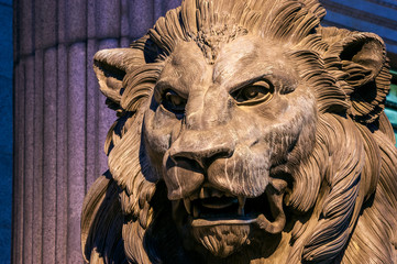 Lion of the Congress of Deputies in Madrid, Spain