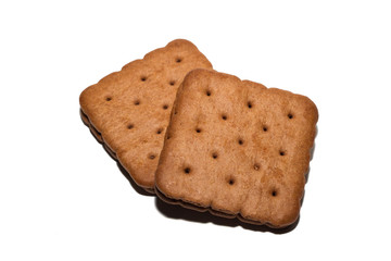 Close up chocolate biscuit