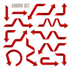 useful red arrows set collection