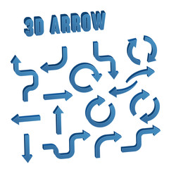 3d blue arrows set collection