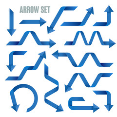 useful blue arrows set collection