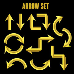 modern yellow arrow set