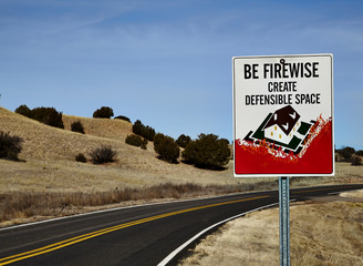 Road Sign for defensible space