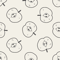 apple doodle seamless pattern background