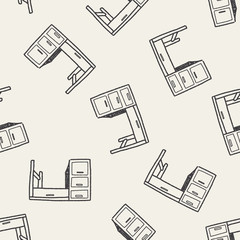 table doodle seamless pattern background