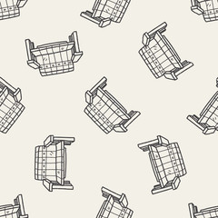 sofa doodle seamless pattern background