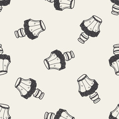 lamp doodle seamless pattern background
