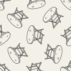 table doodle seamless pattern background