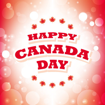 happy canada day greeting card abstract flag background vector