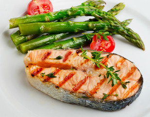 Salmon. Selective focus