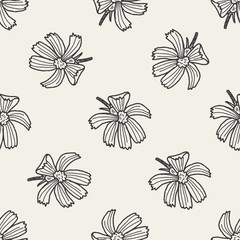 Fototapeta premium flower doodle seamless pattern background