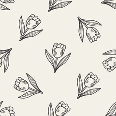flower doodle seamless pattern background