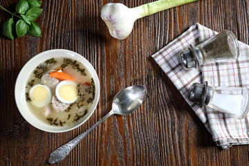 White homemade borscht