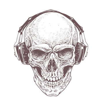 Skull with Headphones
