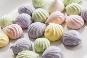 Pastel colored meringue