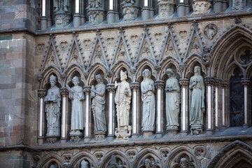 Elements of Nidaros Cathedral in Trondheim, Norway