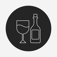 champagne line icon