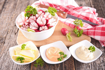 radish salad and sauce