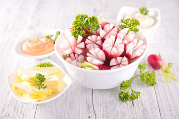 radish salad and sauce