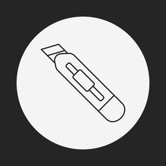 Utility knife line icon