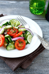 salad with cucumbers and tomatoes