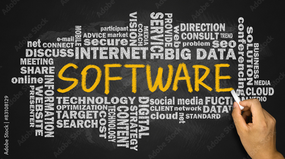 Wall mural software with related word cloud